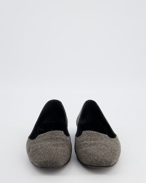 Hermès Black and Silver Glitter Loafers Size EU 38 RRP 890£