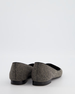 Hermès Black and Silver Glitter Loafers Size EU 38 RRP 890£