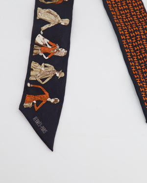 Hermès Silk H Orange and Black Printemps Ete 69 Automne Hiver 70 Twilly Scarf