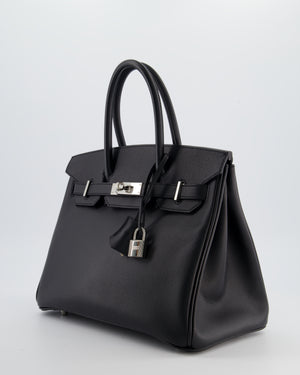 Hermès Birkin 30 Retourne Bag in Noir Epsom Leather with Palladium Hardware