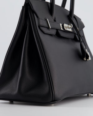 Hermès Birkin 30 Retourne Bag in Noir Epsom Leather with Palladium Hardware