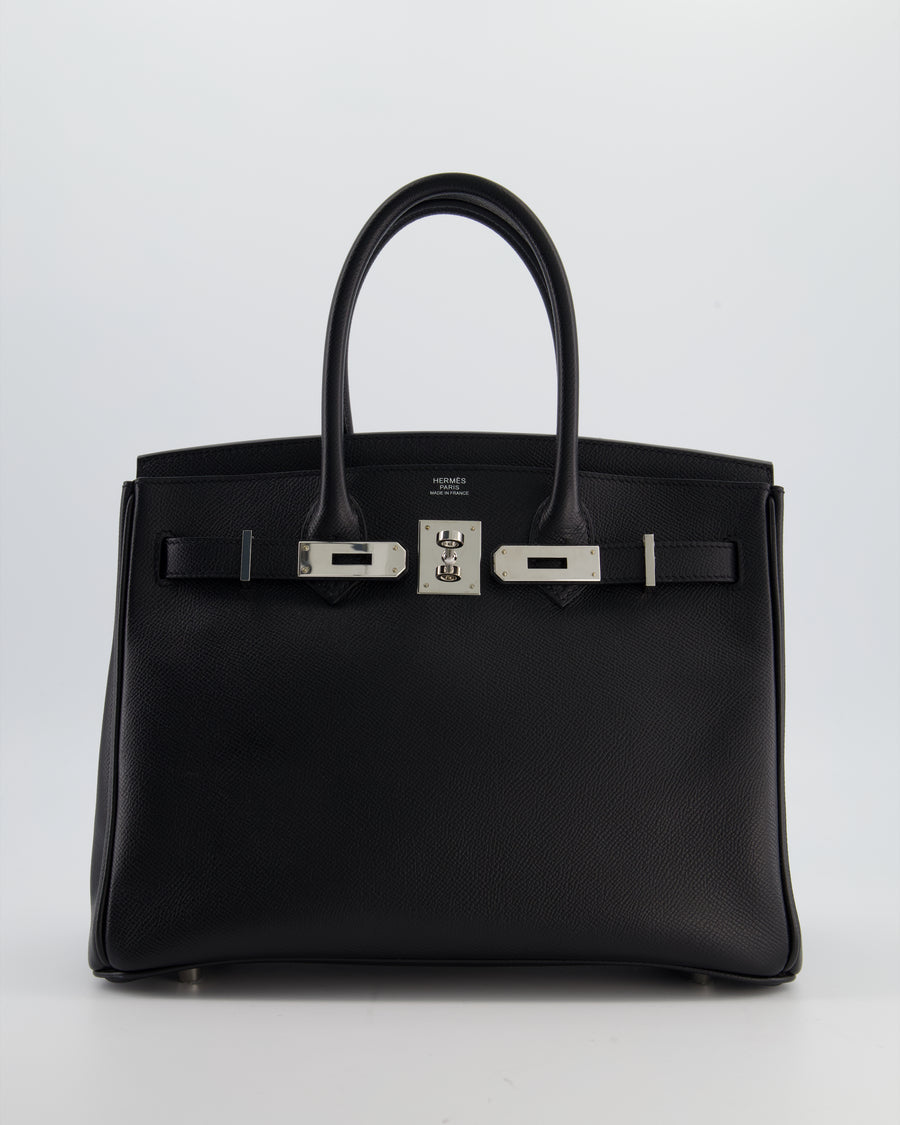Hermès Birkin 30 Retourne Bag in Noir Epsom Leather with Palladium Hardware
