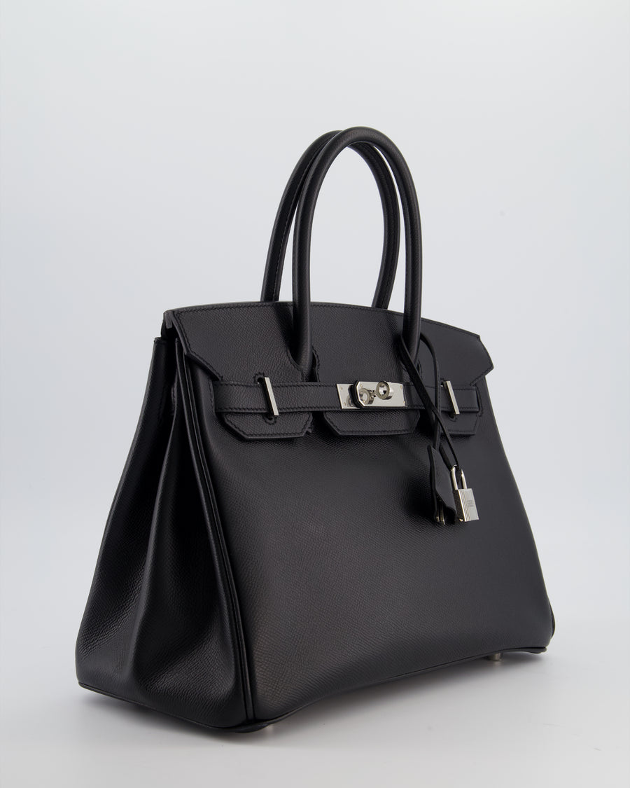 Hermès Birkin 30 Retourne Bag in Noir Epsom Leather with Palladium Hardware