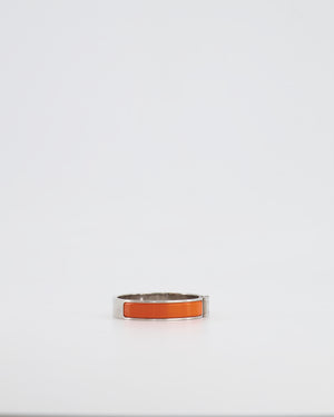 Hermès Clic H Bracelet in Orange Enamel with Palladium Hardware Size 0 RRP £590
