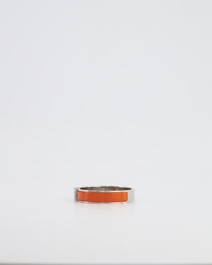 Hermès Clic H Bracelet in Orange Enamel with Palladium Hardware Size 0 RRP £590