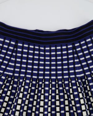 Prada Navy, White, and Black Square Pattern Mini Skirt Size IT 40 (UK 8)