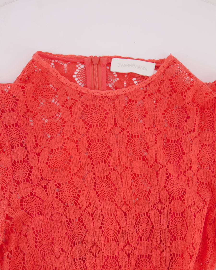 Zimmermann Coral Crochet Maxi Dress Size 2 (UK 12)