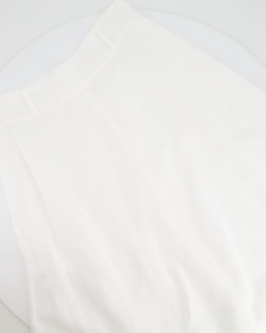 Zimmermann White Midi Linen Skirt Size 3 (UK 14)