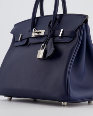 Hermès Birkin 25 Retourne Bag in Bleu Nuit Swift Leather with Palladium Hardware