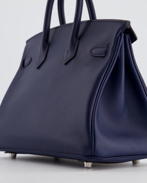 Hermès Birkin 25 Retourne Bag in Bleu Nuit Swift Leather with Palladium Hardware