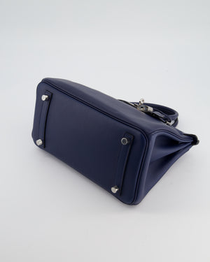 Hermès Birkin 25 Retourne Bag in Bleu Nuit Swift Leather with Palladium Hardware