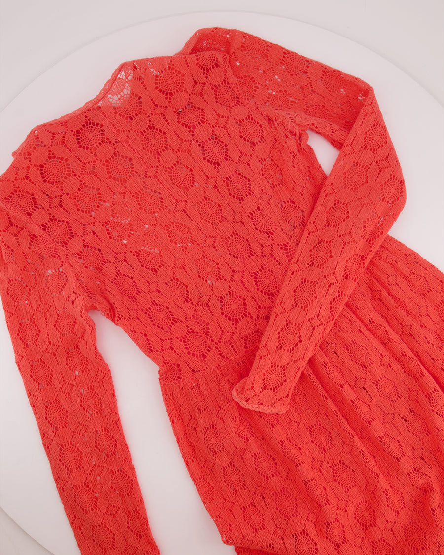 Zimmermann Coral Crochet Maxi Dress Size 2 (UK 12)