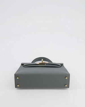 *RARE* Hermès Mini Kelly II 20 Bag in Vert Amande Epsom Leather with Permabrass Hardware