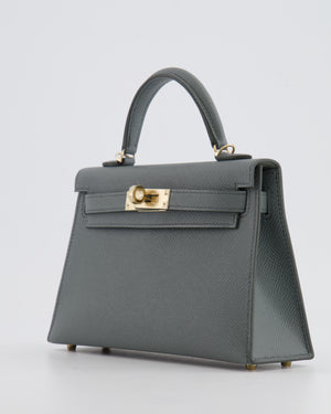 *RARE* Hermès Mini Kelly II 20 Bag in Vert Amande Epsom Leather with Permabrass Hardware