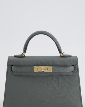 *RARE* Hermès Mini Kelly II 20 Bag in Vert Amande Epsom Leather with Permabrass Hardware