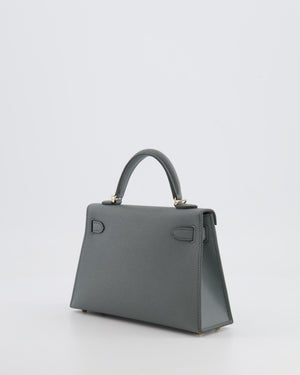 *RARE* Hermès Mini Kelly II 20 Bag in Vert Amande Epsom Leather with Permabrass Hardware