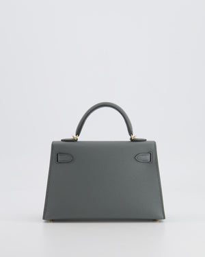 *RARE* Hermès Mini Kelly II 20 Bag in Vert Amande Epsom Leather with Permabrass Hardware