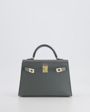 *RARE* Hermès Mini Kelly II 20 Bag in Vert Amande Epsom Leather with Permabrass Hardware