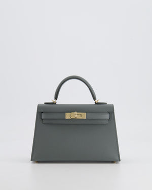 *RARE* Hermès Mini Kelly II 20 Bag in Vert Amande Epsom Leather with Permabrass Hardware