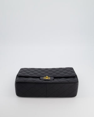 Chanel Black Jumbo Classic Single Flap Bag in Caviar Leather with Gold Hardware
