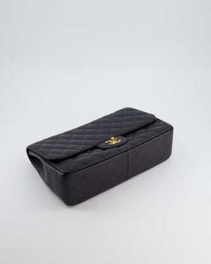 Chanel Black Jumbo Classic Single Flap Bag in Caviar Leather with Gold Hardware