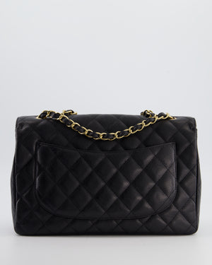 Chanel Black Jumbo Classic Single Flap Bag in Caviar Leather with Gold Hardware