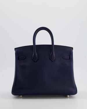 Hermès Birkin 25 Retourne Bag in Bleu Nuit Swift Leather with Palladium Hardware
