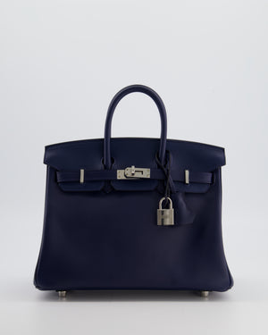Hermès Birkin 25 Retourne Bag in Bleu Nuit Swift Leather with Palladium Hardware