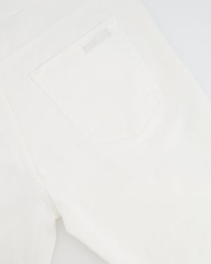 Prada Menswear White Tapered Fit Jeans with Logo Size 33