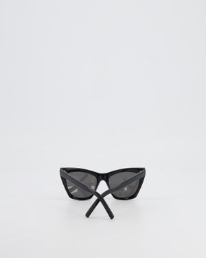 Saint Laurent Black Cat Eye Sunglasses with Engraved Logo Detail