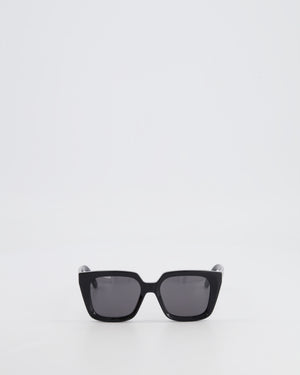 Christian Dior Black Square Sunglasses with Gold Logo Detail