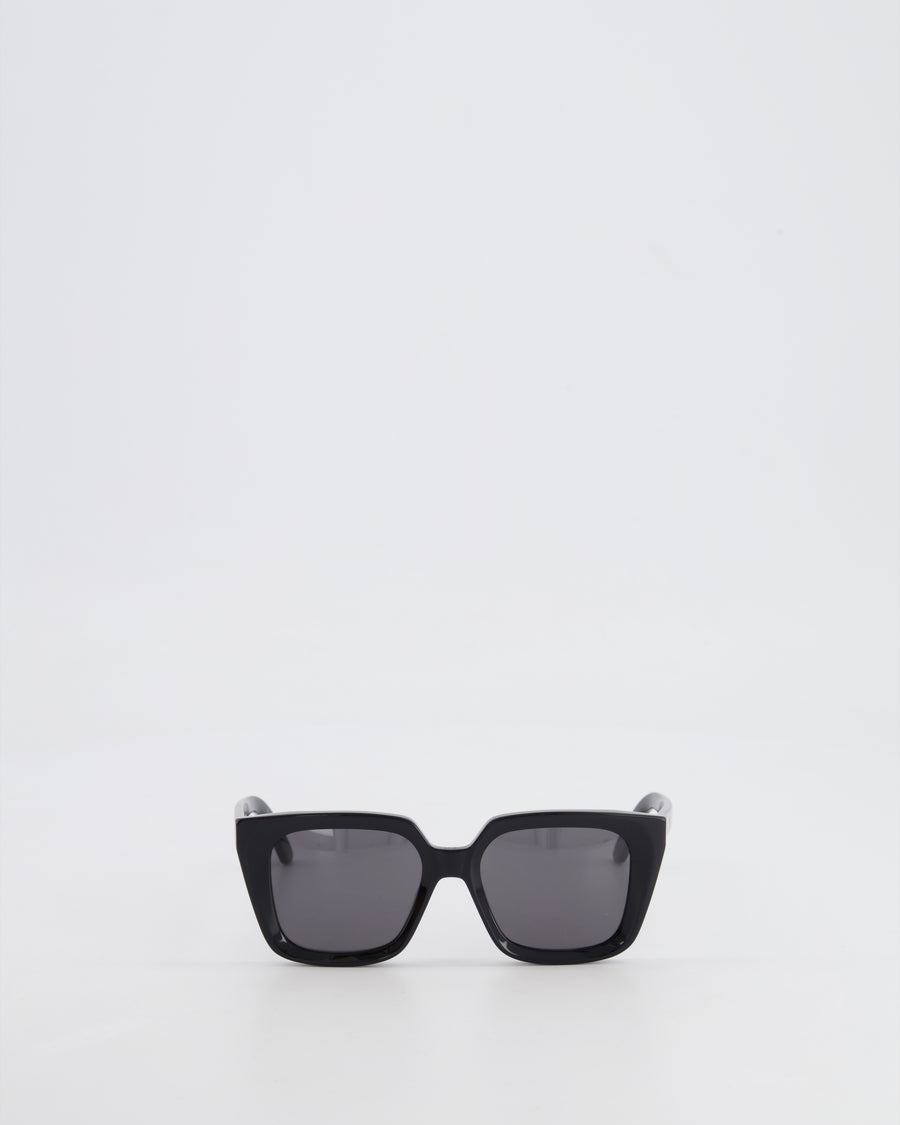 Christian Dior Black Square Sunglasses with Gold Logo Detail