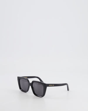 Christian Dior Black Square Sunglasses with Gold Logo Detail