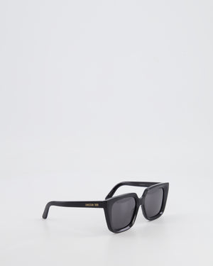 Christian Dior Black Square Sunglasses with Gold Logo Detail