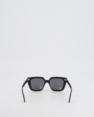 Christian Dior Black Square Sunglasses with Gold Logo Detail