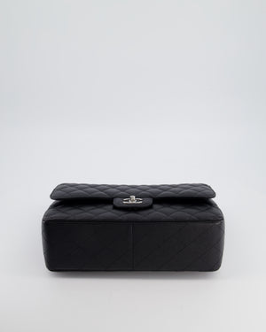 Chanel Black Jumbo Classic Double Flap Bag in Caviar Leather with Silver Hardware