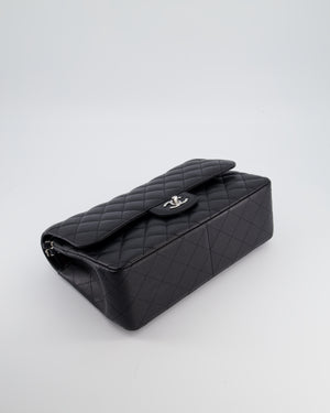 Chanel Black Jumbo Classic Double Flap Bag in Caviar Leather with Silver Hardware