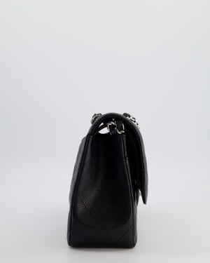 Chanel Black Jumbo Classic Double Flap Bag in Caviar Leather with Silver Hardware
