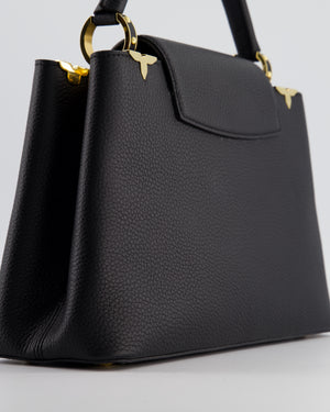 Louis Vuitton Black Capucines MM Bag in Taurillon Leather with Gold Hardware