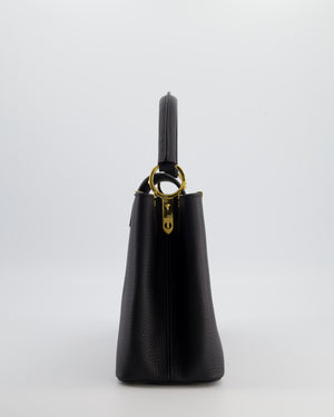 Louis Vuitton Black Capucines MM Bag in Taurillon Leather with Gold Hardware