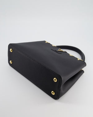 Louis Vuitton Black Capucines MM Bag in Taurillon Leather with Gold Hardware