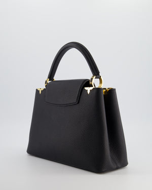 Louis Vuitton Black Capucines MM Bag in Taurillon Leather with Gold Hardware
