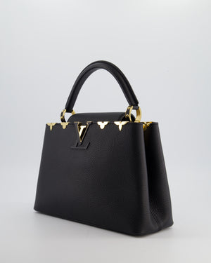 Louis Vuitton Black Capucines MM Bag in Taurillon Leather with Gold Hardware