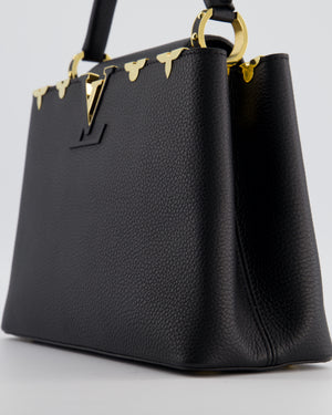 Louis Vuitton Black Capucines MM Bag in Taurillon Leather with Gold Hardware
