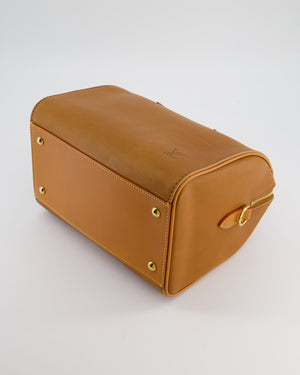 Louis Vuitton Tan Speedy 25 in Bag in Millesime Leather with Gold Hardware