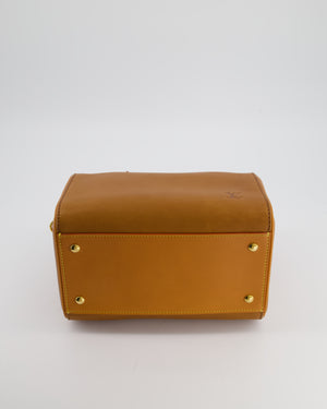 Louis Vuitton Tan Speedy 25 in Bag in Millesime Leather with Gold Hardware