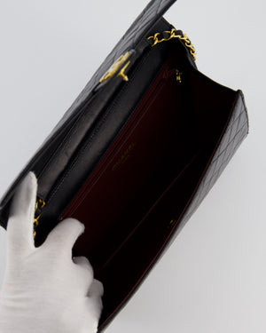 Chanel Black Vintage Classic Flap Bag in Lambskin Leather with Gold Hardware