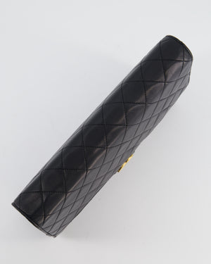 Chanel Black Vintage Classic Flap Bag in Lambskin Leather with Gold Hardware