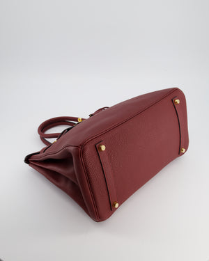 *RARE* Hermès Birkin 35cm Bag Retourne in Rouge H Togo Leather and Gold Hardware