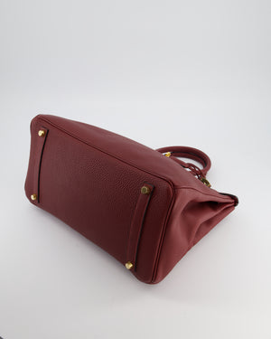 *RARE* Hermès Birkin 35cm Bag Retourne in Rouge H Togo Leather and Gold Hardware